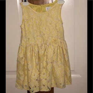 Yellow & White Trim Dress 4T